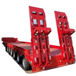 7 Axle Heavy Low Bed/Lowbed Ramp/Drop Deck Flatbed/Skeleton Semi Truck Trailer