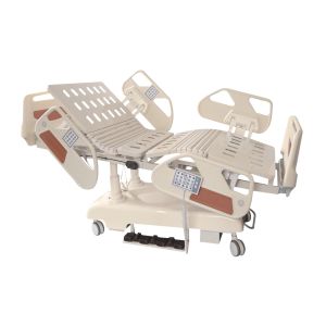 China 7 Function Hospital ICU Bed Adjustable 3 Column With Bed Lift on sale
