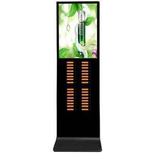 AAA Li Polymer 48 Slots Rental Kiosk Station Big LCD Advertise Screen MSDS