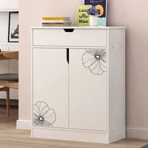 Melamine Coated Particle Board Wooden Shoe Storage Cabinet White Environmental