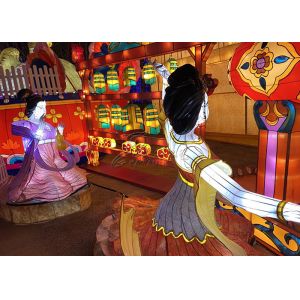 Steel Frame Structure Rat Year Fabric Chinese Lanterns Decoration Indoor Garden