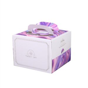 Matt Lamination Cardboard Pastry Cake Box Dessert For Donut Packaging