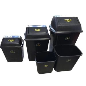 Lids Style Permanent ESD Trash Cans / Waste Basket Color Black w/ESD Symbol