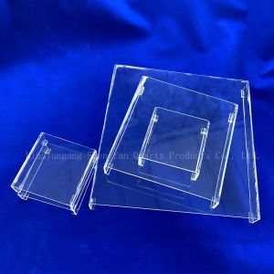 Customized Transparent Square Quartz Glass Petri Dish Laboratory Glassware With Sio2 Chemical Composition