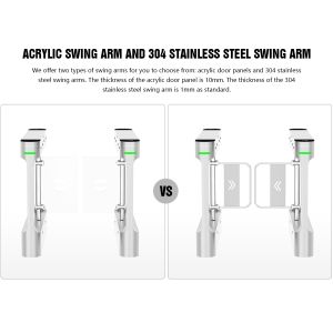 HCW Waterproof IP42 Swing Barrier Turnstile with 10mm Plexiglass and 30-40