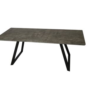 Expandable Modern Wood Dinning Table MDF With Marble Paper Veneer Top