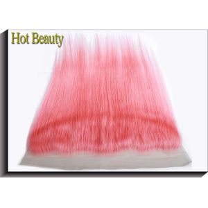 Custom Pink Ear To Ear Swiss Lace Top Closure / Frontal Closure Weave