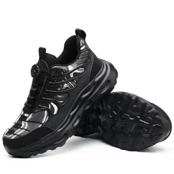 Quality Black BOA Rotating Button Work Shoes with Flying Knit TPU and Kevlar Anti-stab Safety Shoes wholesale