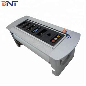 Manual rotating conference table socket outlet with multiple power plug