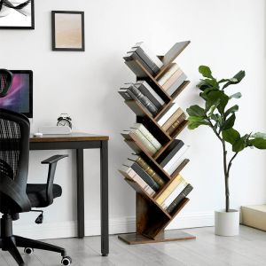 Unique Design Bookshelf for Sale, Wooden Book Storage Shelf, Rustic Bookcase,