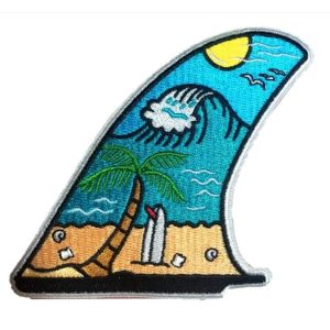 Custom Embroidered Name Patch Woven Velcro Backing Twill Fabric Background