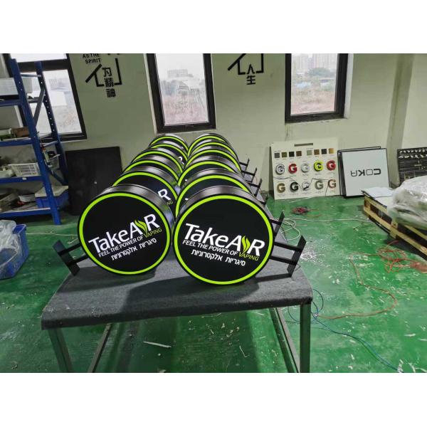 High quality outdoor Double sided round shape wall mount 3d led advertising acrylic light box sign