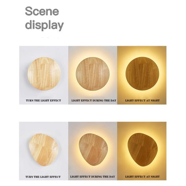 8W 12W Modern Nordic Interior Wooden Wall Lamp Bedroom Bedside Aisle Design Round Oval LED ceiling lamp(WH-WA-54)