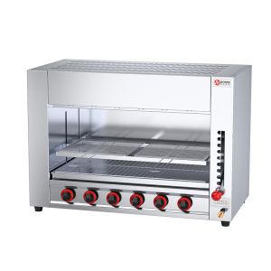 China Hotel Restaurant Countertop Gas Salamander Broiler with 6 Burners Stainless Steel 2023 on sale