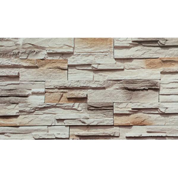 White Color Synthetic Stone Panels Rustic Exterior Artificial Culture Thin Reef
