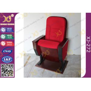 Public Folded Veneer Auditorium Chairs / Red Lecture Hall Seating