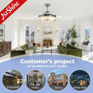 Home Hotel Office 42" Blade Size Ceiling Fan with Low Energy Crystal Light and