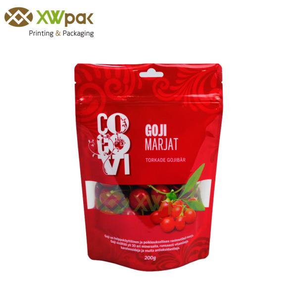 Quality Custom Printing Plastic Packaging Aluminum Foil Bag Stand Up Zipper Bag with window wholesale