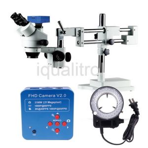 Parallel Optical Stereo Zoom Microscopes with 8x to 50x and Trinocular Head