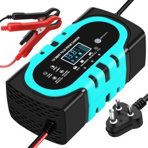 Smart 7-Stage Pulse Repair Battery Charger 10A 6V/12V/24V for Solar Car Fast