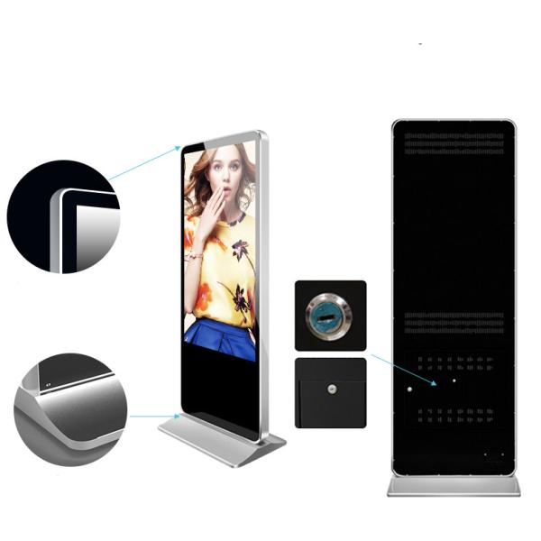 4K UHD 55" inch ground stand LCD LED monitor touchscreen kiosk with mini PC