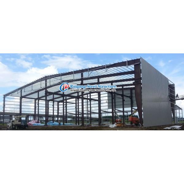Q355B Prefabricated Steel Buildings / Metal Building Construction With Roof Wall