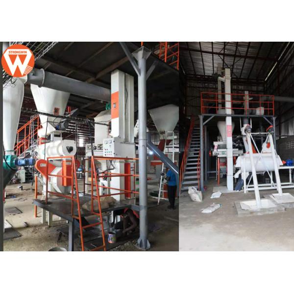 Automatic Safe Poultry Pellet Feed Plant 1 - 2.5t/H Capacity 380V / 50Hz Voltage