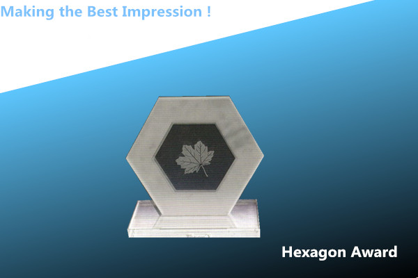 Quality crystal hexagon award/blank crystal hexagon award/crystal hexagon trophy/hexagon trophy wholesale
