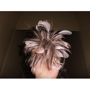 15*30cm Hackle And Goose Feather Mounts With Wire , Flower Feather Headband