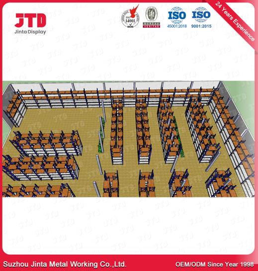 Double Layers Warehouse Metal Racks 3.5m 2m Light Duty Pallet Racking