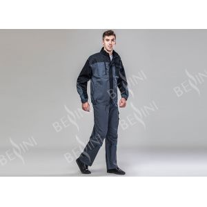 Dark Gray Heavy Duty Work Suit Work Wear Jackets And Pants With Zipper Closure