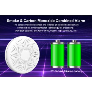 Combination Smoke and Carbon Monoxide Detector with AA replace Battery Operated