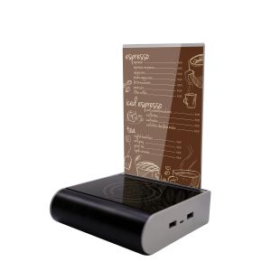 Trangle Shape Top Table Smartphone Charging Station Menu Power Bank With Acrylic