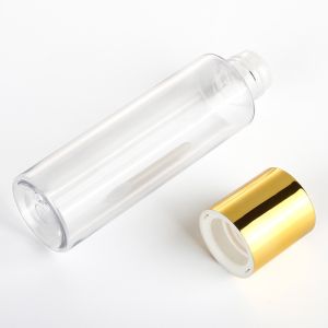 Gold Lid Plastic Cosmetic Containers 120ML 150ML Empty Lotion Toner Bottle