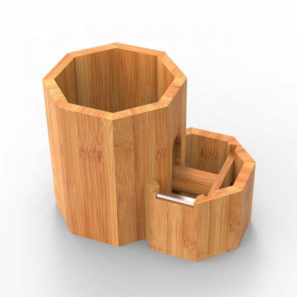 Organize Your Office Desk with this Multifunctional Bamboo Stylus Holder 11.4*7.8*9cm