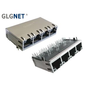 4 Ports 1x4 POE RJ45 Modular Jack 1G Magnetic 100 Watt Tab Up Latch Position