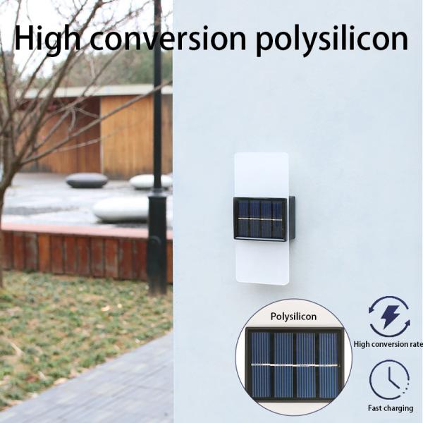 Acrylic Led Outdoor Wall Sconce LED Solar Powered Lights Cold White Light