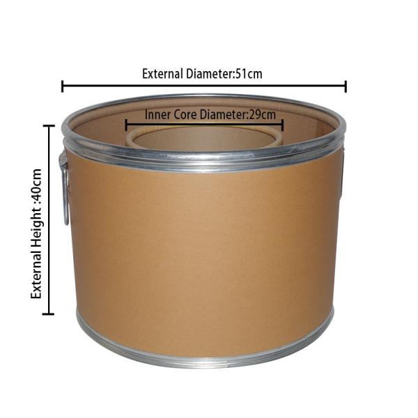 Recyclable 51cm Fiber Cable Drum Sealed Kraft Paper Drum With Metal Lid
