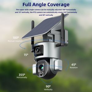 10X Optical Zoom Solar PTZ Camera Human Motion Tracking 20000mAh Battery 40M IR