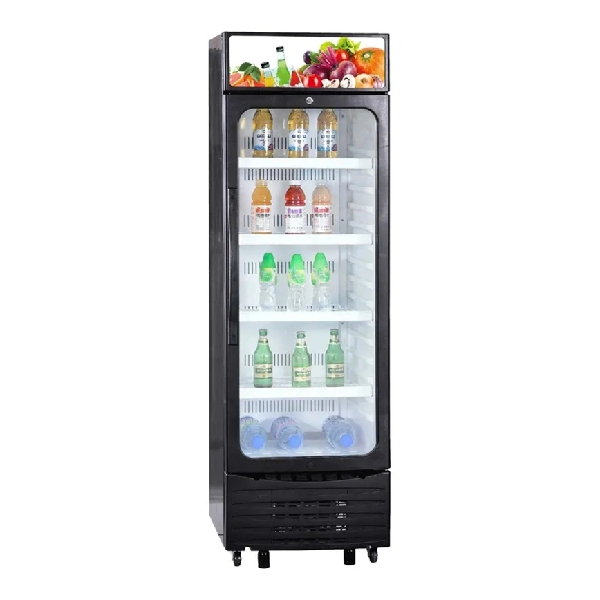 310L Glass Door Durable Using Commercial Upright Showcase Cooler For Beverage