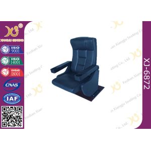 Cheap Real Leather Rocking Back Cinema Theater Chairs Fixed Floor Chair With Cup Holder for Musical Hall for sale
