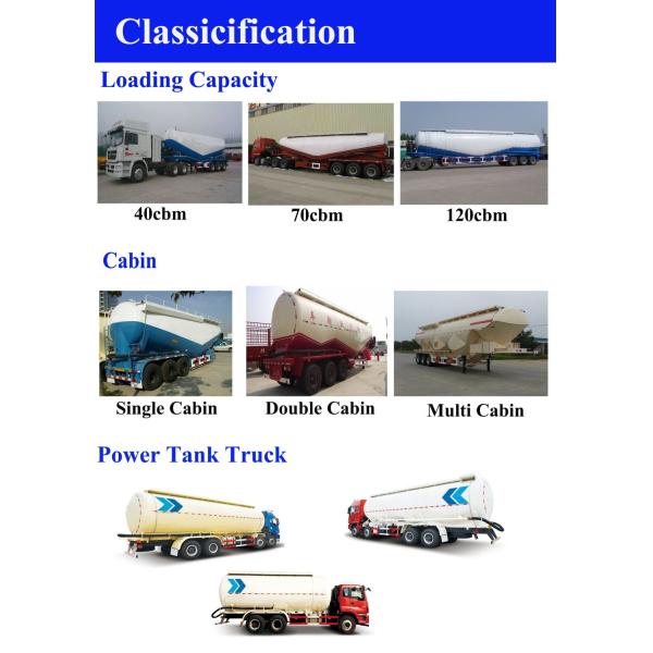3 Axles 65cbm Bulk Cement Tank Semitrailer for Sale