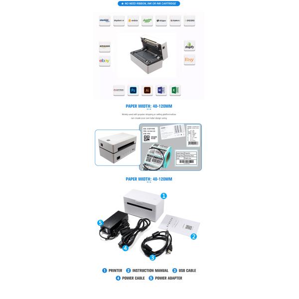 Portable and User-Friendly 4 Inch Wireless Thermal Printer for Android Label Printing