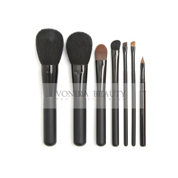 7 PCS Elegant Black Essential Makeup Brushes Set With Highest Quality Nature