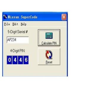 Nissan Super Code Software, Nissan Pin Code Calculator For Programming Keys