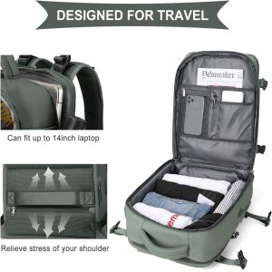 Hiking School Weekender Overnight Travel Bag Large Capacity Waterproof Green