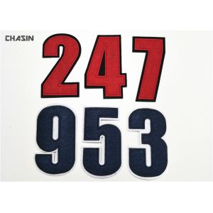 Clear Felt Fabric Custom Applique Patches Jerseys Number Pattern