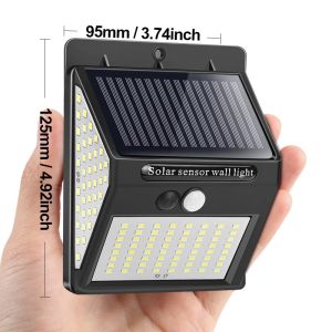 144pcs SMD2835 3.7V 800mAh Solar Motion Sensor Wall Light For Yard Aisle