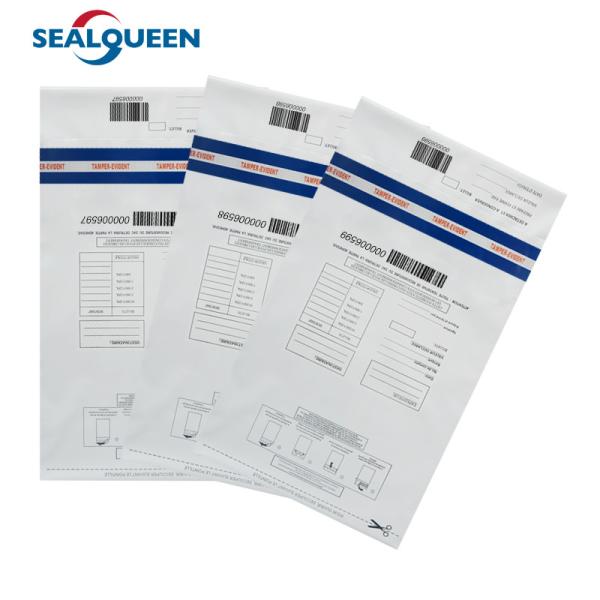 Quality Plastic Security Bag Transparent Tamper Evident Courier Deposit Packing Bag wholesale