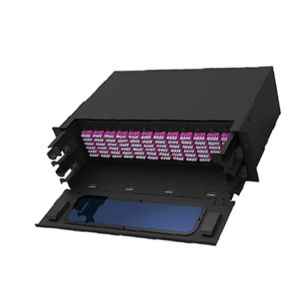 144 Fibers 19 Inch 1U MPO MTP Patch Panels Aqua Blue Optical Fiber Patch Panel